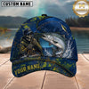 Maxcorners Fishing Skull Fisherman Water Splash Personalized 3D Cap