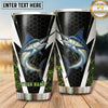 Maxcorners Fishing Tumbler Black White Honeycomb Wing Design Personalized Name Tumbler (13 Species)