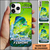 Maxcorners Green Grunge Water Splash Personalized Name Phone Case (13 Fish Species)