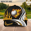 Maxcorners Golf Flaming Golf Ball Honeycomb Pattern Personalized Name 3D Classic Cap