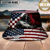 Maxcorners Grim Reaper Fishing American Flag Personalized Name 3D Bucket Hat (12 Fish Species)