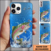 Maxcorners Blue Scale Lightning Water Splash Personalized Name Phone Case (13 Fish Species)