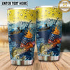 Maxcorners Fishing Tumbler Beer Foam Patriotic Splash Design Personalized Name Tumbler (13 Species)
