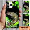 Maxcorners Fishing Neon Green Splash Personalized Name 3D Phone Case  (13 Fish Species)