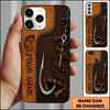 Maxcorners Fishing Hook Ripped Leather Multicolor Options Personalized Name 3D Shirt (12 Fish Species)