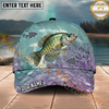 Maxcorners Fishing Pastel Scale Silhouette Personalized Name 3D Cap (12 Fish Species)