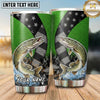 Maxcorners Fishing Tumbler Green Black Star Patchwork Design Personalized Name Tumbler (13 Species)