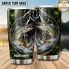 Maxcorners Fishing Tumbler Green Storm Lightning Forest Design Personalized Name Tumbler (13 Species)