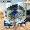 Maxcorners Fishing Tumbler White Blue Circular Water Ring Design Personalized Name Tumbler (13 Species)