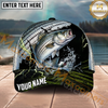 Maxcorners Fishing Gold Scale Lightning Splash Personalized Name 3D Cap (12 Fish Species)