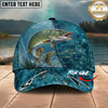 Maxcorners Fishing Ocean Blue Underwater Texture Personalized 3D Cap (12 Fish Species)