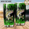 Maxcorners Fishing Tumbler Black Emerald Flame Design Personalized Name Tumbler (13 Species)