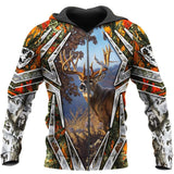 Maxcorners Orange Camouflage Deer Hunting Custom Name Shirt 3D All Over Printed Clothes