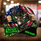 Maxcorners Epic Ripped Flag Deer Hunting Personalized Hats 3D Multicolored