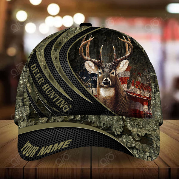 Maxcorners US Deer Hunting Personalized Hats 3D Multicolored