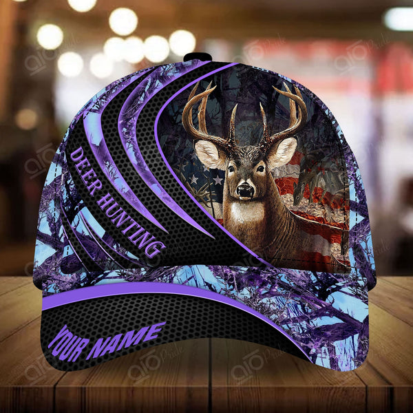Maxcorners US Deer Hunting Personalized Hats 3D Multicolored