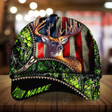Maxcorners Zipper Artwork Deer Hunting Personalized Hats 3D Multicolored