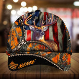 Maxcorners Zipper Artwork Deer Hunting Personalized Hats 3D Multicolored