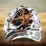 Maxcorners Premium Elk Hunting Personalized Hats 3D Multicolored