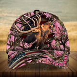 Maxcorners Premium Elk Hunting Personalized Hats 3D Multicolored