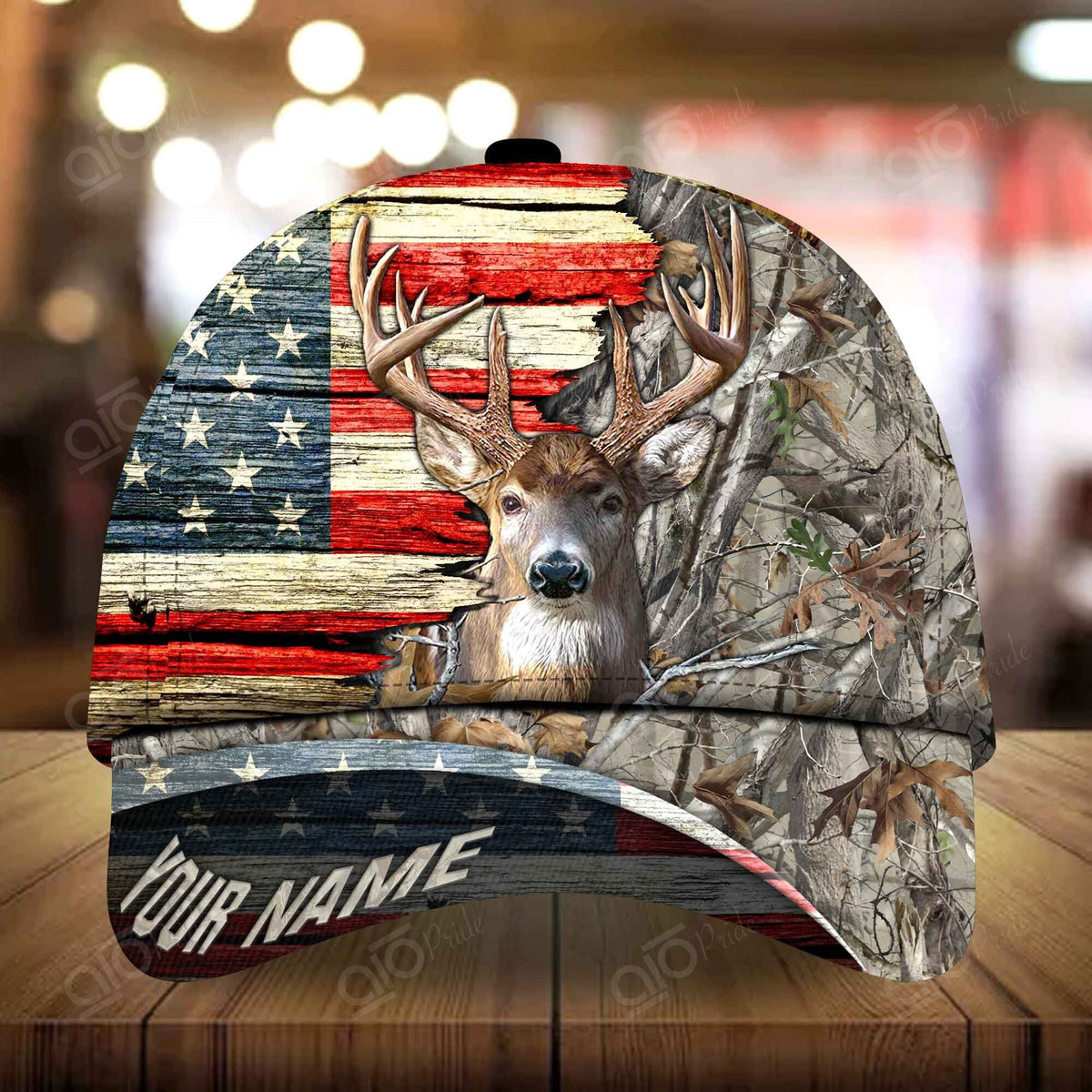 Maxcorners Auvrilone Pattern Deer Hunting Personalized Hats 3D Multicolored