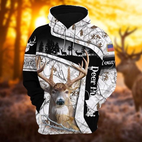 Personalized Deer Hunting Style 6 3D All Over Print Multicolor Hunting Hoodie Hunter Gift