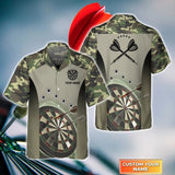 Maxcorners Darts Camo Pattern Customized Name 3D Hawaiian Shirt