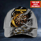 Maxcorners Yellow Teal Skull Darts Personalized Name 3D Cap