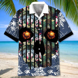 Maxcorner Volleyball Flower Skull Hawaiian Shirt