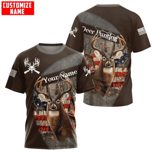 Maxcorners Deer Hunting Season Custom Name Shirt 3D All Over Printed Clothes