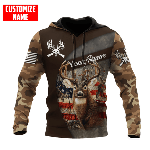 Maxcorners Deer Hunting Camo Season Custom Name Shirt 3D All Over Printed Clothes