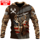 Maxcorners Deer Hunting Camo Season Custom Name Shirt 3D All Over Printed Clothes