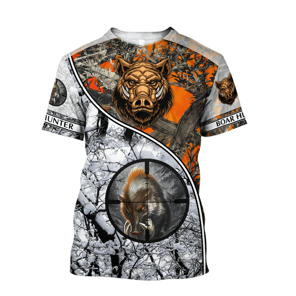 Maxcorners Boar Hunting Premium Custom Name Shirt 3D All Over Printed Clothes