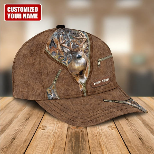 Maxcorners Deer Hunting Zip Pattern Personalized Cap