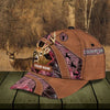 Maxcorners Deer Hunting Leather Pattern Pink Camo Personalized Cap