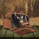 Maxcorners Deer Hunting Leather Pattern Personalized Cap