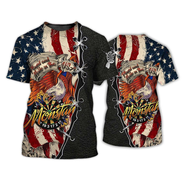Maxcorners Played And Made In The USA Monstah Darts Personalized Name 3D Shirt