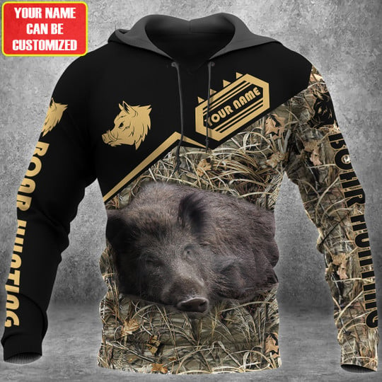 Maxcorners Personalized Name Boar Hunting 2 All Over Printed Unisex Shirt