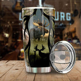 Maxcorners Love Moose Hunting Camo Stainless Steel Tumbler