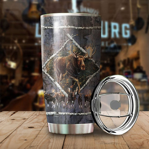 Maxcorners Moose Hunting Stainless Steel Tumbler