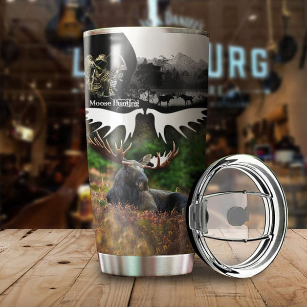 Maxcorners Moose Hunting Stainless Steel Tumbler