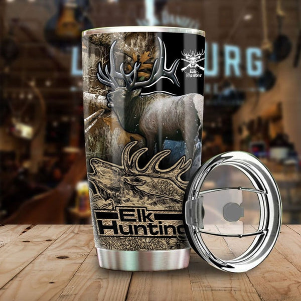 Maxcorners Love Elk Hunting Camo Stainless Steel Tumbler