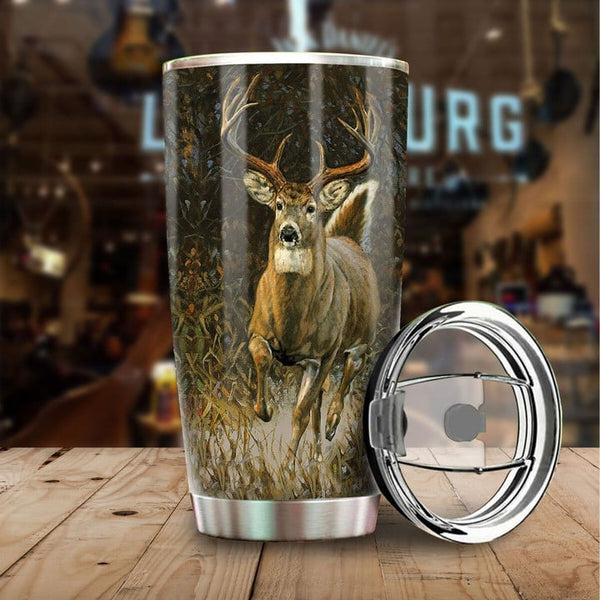 Maxcorners Deer Hunting Art Stainless Steel Tumbler