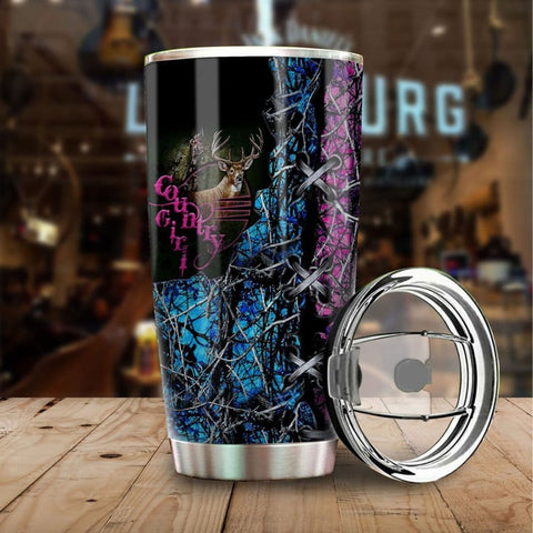 Maxcorners Country Girl Hunting Stainless Steel Tumbler