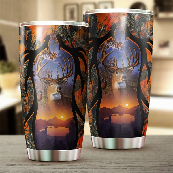 Maxcorners Deer Hunting Camo Stainless Steel Tumbler