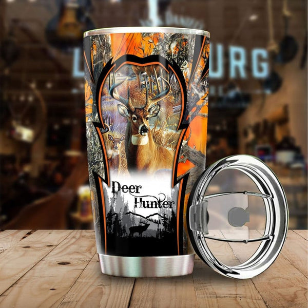 Maxcorners Beautiful Deer Hunting Camo Stainless Steel Tumbler