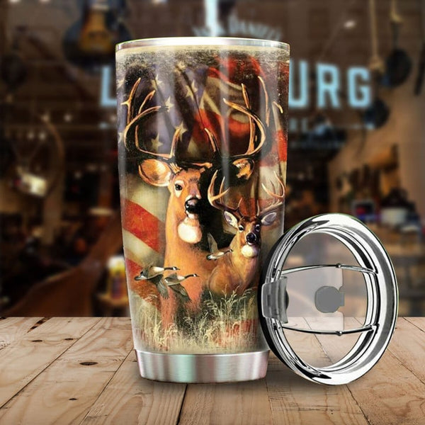 Maxcorners Deer Hunting Camo Stainless Steel Tumbler