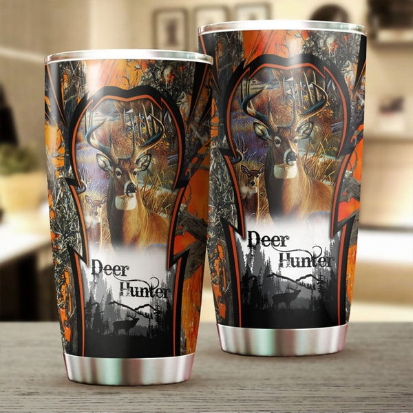 Maxcorners Beautiful Deer Hunting Camo Stainless Steel Tumbler