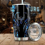 Maxcorners Deer Hunting Camo Blue Stainless Steel Tumbler