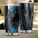 Maxcorners Deer Hunting Camo Blue Stainless Steel Tumbler